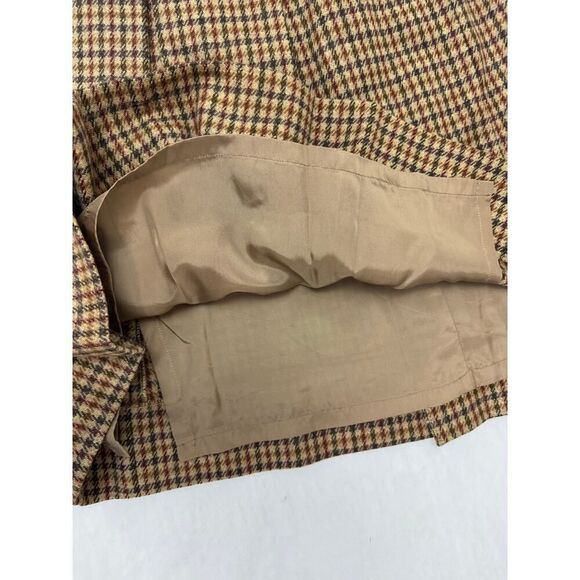 Vintage Academia Houndstooth 100% Wool Skirt Suit Tailored Blazer Pleats 9 - Picture 14 of 16